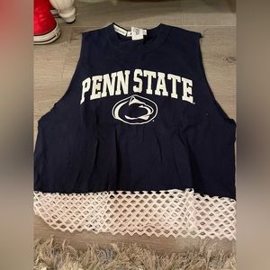 Tailgate Tee by Gabby PSU fishnet cropped top